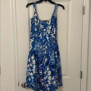 Lauren Ralph Lauren Blue and White Patterned Dress